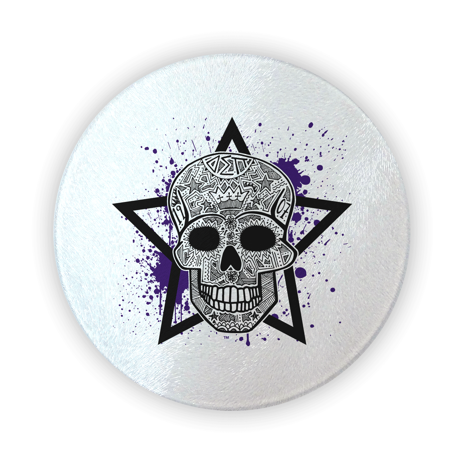 Delta Sigma Pi Gift cutting board circular round glass