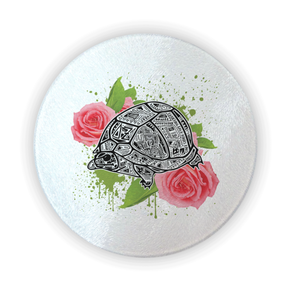 Delta Zeta DZ Big Little Gift cutting board circular round glass