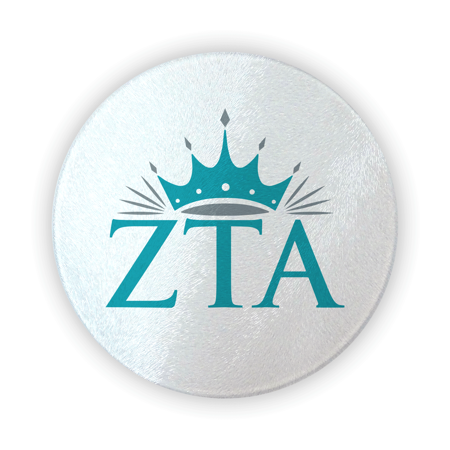 Zeta Tau Alpha ZTA mom Mother’s Day gift dad Father’s Day bid day recruit recruitment rush tea dads bbq bar b que roller skating sisterhood brotherhood big little' lil' picnic beach vacation Christmas birthday mixer custom designs circular cutting board round glass