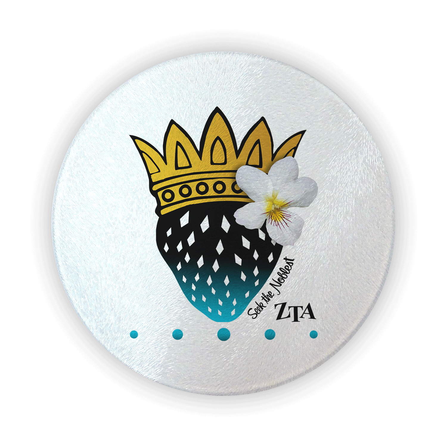 Zeta Tau Alpha ZTA mom Mother’s Day gift dad Father’s Day bid day recruit recruitment rush tea dads bbq bar b que roller skating sisterhood brotherhood big little' lil' picnic beach vacation Christmas birthday mixer custom designs circular cutting board round glass