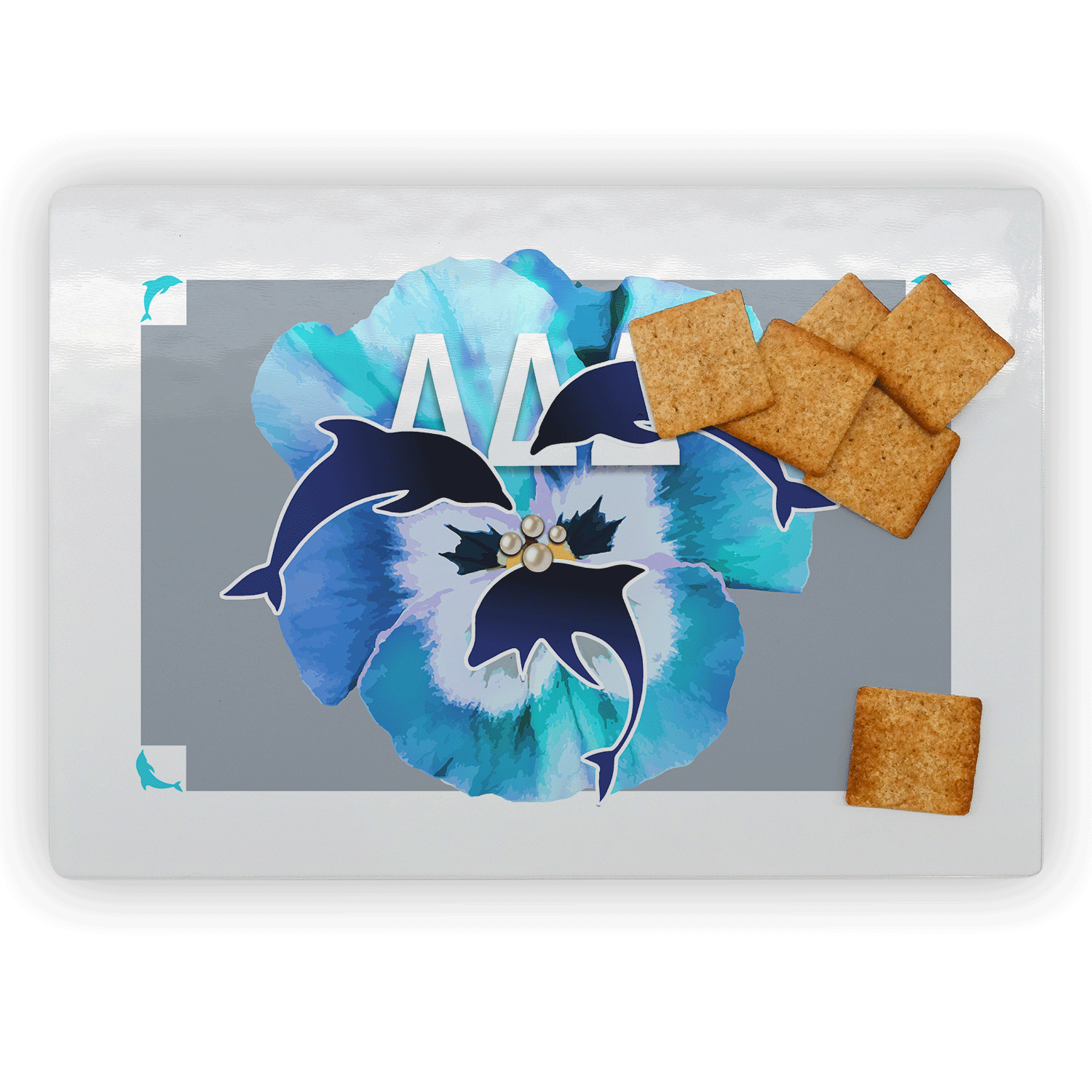 Delta Delta Delta Tri Delta Big Little Gift cutting board rectangle glass