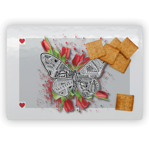 Delta Xi Big Little Gift cutting board rectangle glass