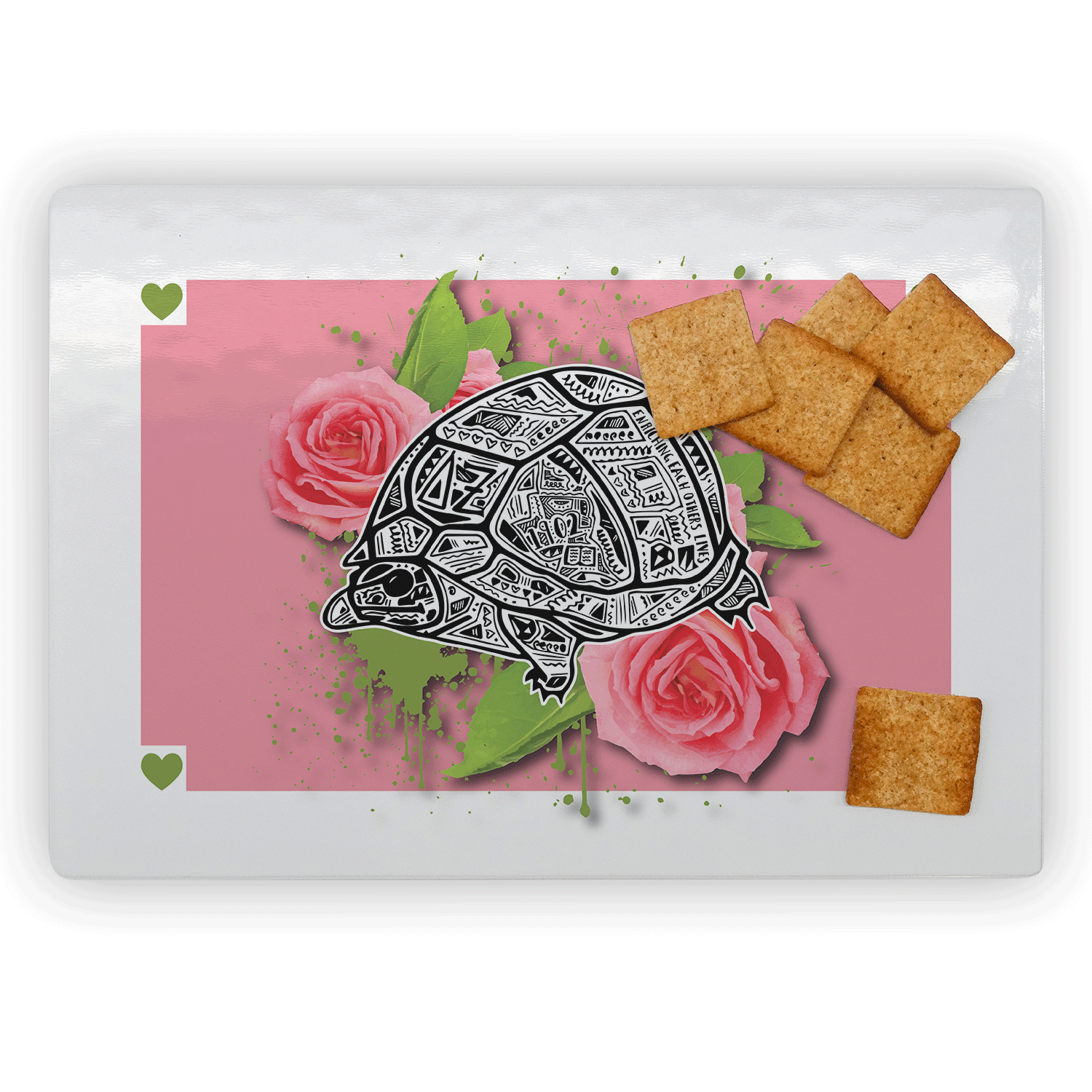 Delta Zeta DZ Big Little Gift cutting board rectangle glass