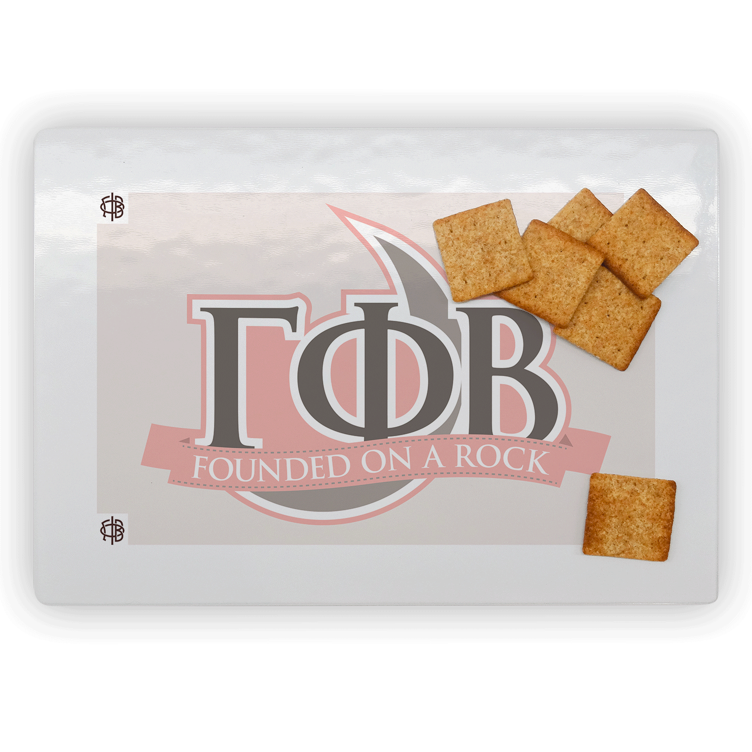 Gamma Phi Beta big little gift cutting board rectangle glass