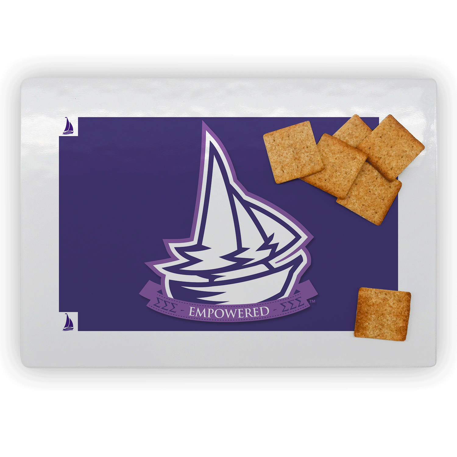Sigma Sigma Sigma Tri Sig Tri Sigma mom Mother’s Day gift dad Father’s Day bid day recruit recruitment rush tea dads bbq bar b que roller skating sisterhood brotherhood big little' lil' picnic beach vacation Christmas birthday mixer custom designs rectangle cutting board glass