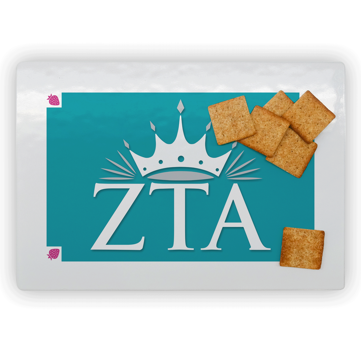 Zeta Tau Alpha ZTA mom Mother’s Day gift dad Father’s Day bid day recruit recruitment rush tea dads bbq bar b que roller skating sisterhood brotherhood big little' lil' picnic beach vacation Christmas birthday mixer custom designs rectangle cutting board glass