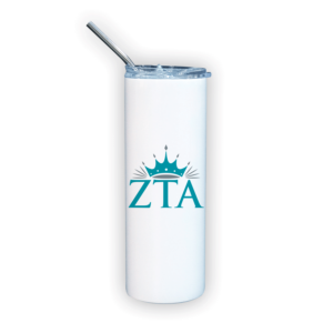 Zeta Tau Alpha ZTA mom Mother’s Day gift dad Father’s Day bid day recruit recruitment rush tea dads bbq barbeque roller skating sisterhood brotherhood big little' lil' picnic beach vacation Christmas birthday mixer custom designs Greek Goods Stainless steel travel tumbler with straw