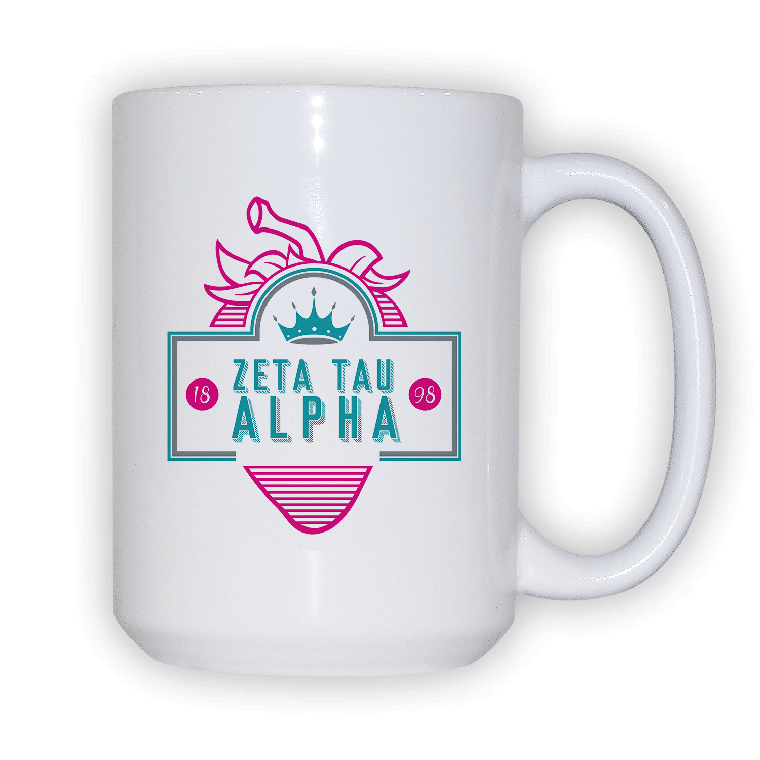 Zeta Tau Alpha ZTA mom Mother’s Day gift dad Father’s Day bid day recruit recruitment rush tea dads bbq barbeque roller skating sisterhood brotherhood big little' lil' picnic beach vacation Christmas birthday mixer custom designs Greek Goods ceramic coffee mug cup