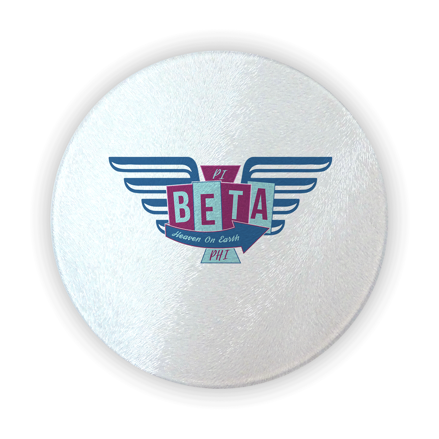 Pi Beta Phi PiPhi mom Mother’s Day gift dad Father’s Day bid day recruit recruitment rush tea dads bbq barbecue roller skating sisterhood brotherhood big little' lil' picnic beach vacation Christmas birthday mixer custom designs Greek Goods circular round glass cutting board