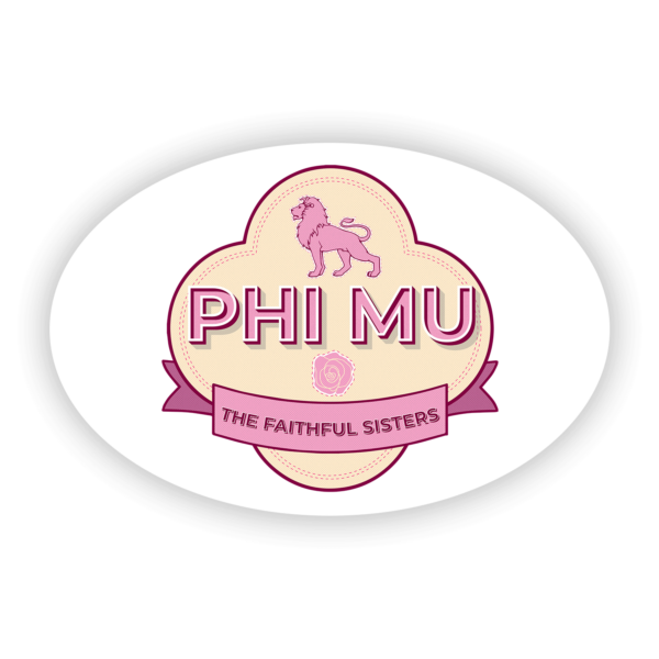 Phi Mu mom Mother’s Day gift dad Father’s Day bid day recruit recruitment rush tea dads bbq barbeque roller skating sisterhood brotherhood big little' lil' picnic beach vacation Christmas birthday mixer custom designs Greek Goods Bumpersticker car