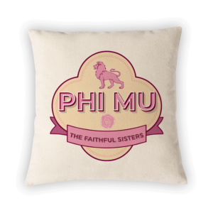 Phi Mu mom Mother’s Day gift dad Father’s Day bid day recruit recruitment rush tea dads bbq barbeque roller skating sisterhood brotherhood big little' lil' picnic beach vacation Christmas birthday mixer custom designs Greek Goods pillow cover