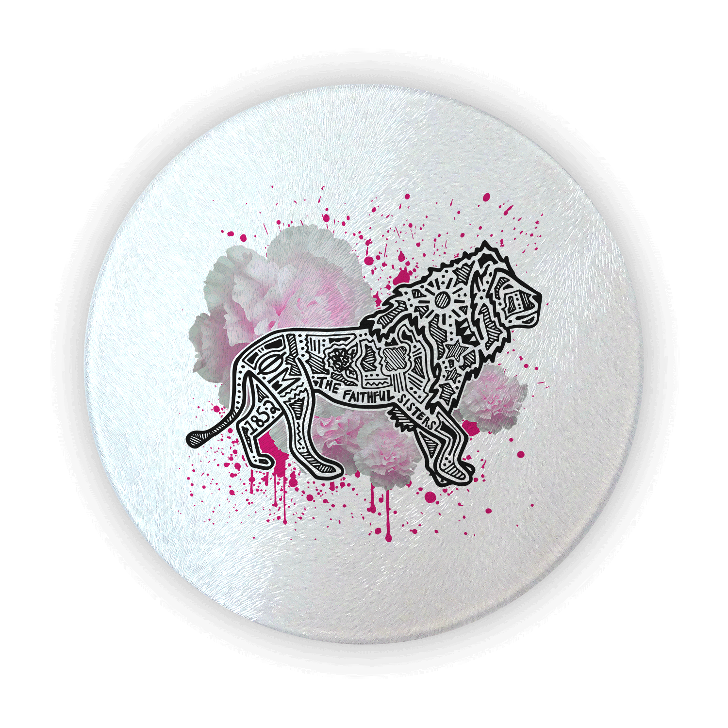 Phi Mu mom Mother’s Day gift dad Father’s Day bid day recruit recruitment rush tea dads bbq barbeque roller skating sisterhood brotherhood big little' lil' picnic beach vacation Christmas birthday mixer custom designs Greek Goods circular round glass cutting board