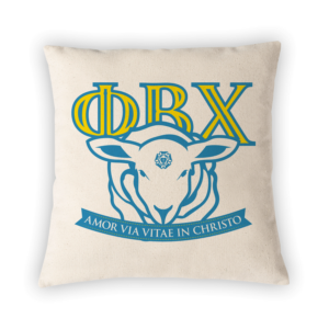 Phi Beta Chi mom Mother’s Day gift dad Father’s Day bid day recruit recruitment rush tea dads bbq barbeque roller skating sisterhood brotherhood big little' lil' picnic beach vacation Christmas birthday mixer custom designs Greek Goods pillow cover