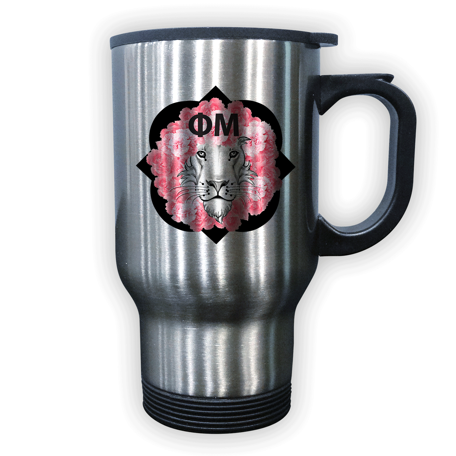 Phi Mu mom Mother’s Day gift dad Father’s Day bid day recruit recruitment rush tea dads bbq barbeque roller skating sisterhood brotherhood big little' lil' picnic beach vacation Christmas birthday mixer custom designs Greek Goods stainless steel travel coffee mug