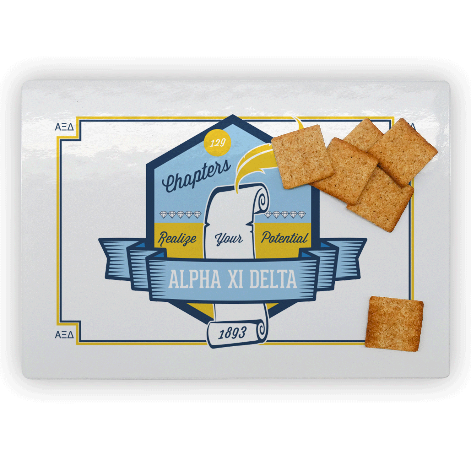 Alpha Xi Delta AZD AZeeD Alpha Sigma Alpha ASA mom Mother’s Day gift dad Father’s Day bid day recruit recruitment rush tea dads bbq barbecue roller skating sisterhood brotherhood big little' lil' picnic beach vacation Christmas birthday mixer custom designs Greek Goods rectangle cutting board