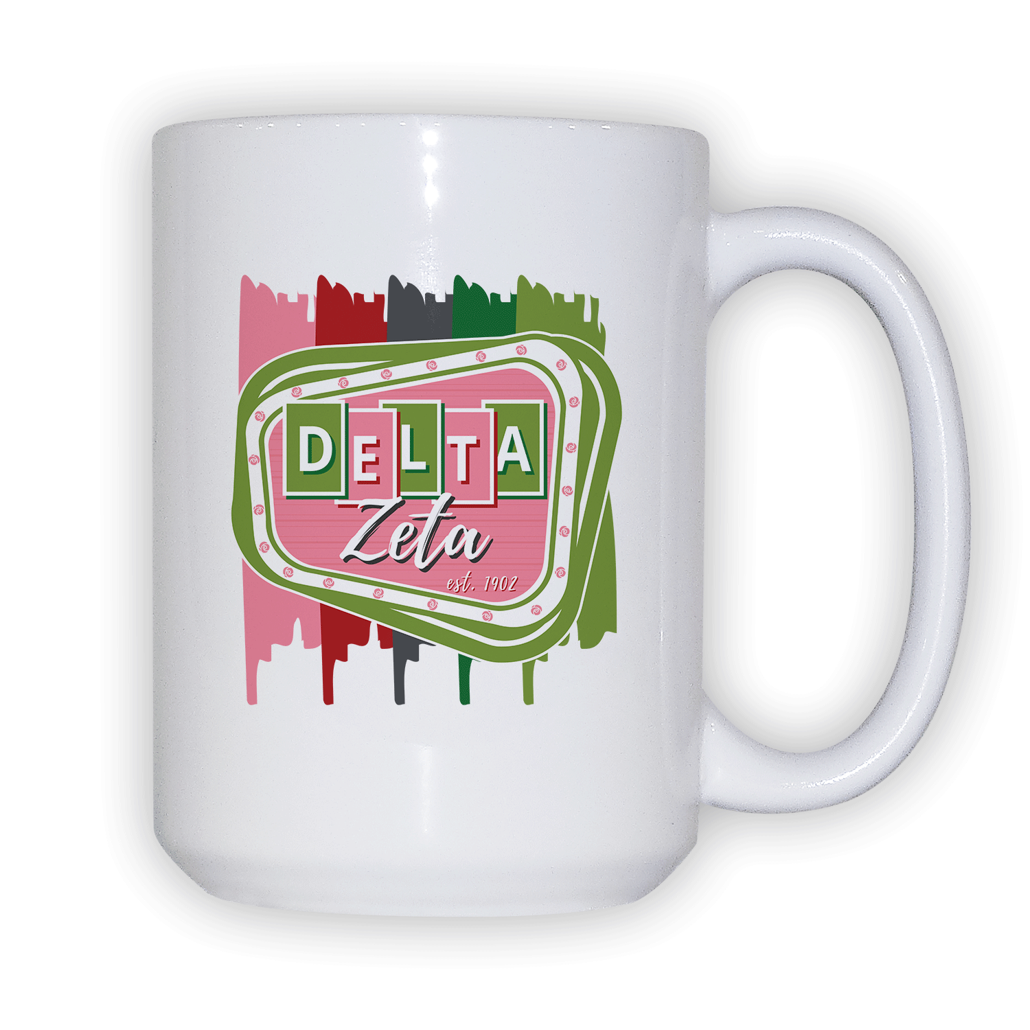 Delta Zeta DZ mom Mother’s Day gift dad Father’s Day bid day recruit recruitment rush tea dads bbq barbecue roller skating sisterhood brotherhood big little' lil' picnic beach vacation Christmas birthday mixer custom designs Greek Goods ceramic coffee mug cup