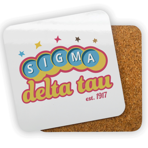 Sigma Delta Tau mom Mother’s Day gift dad Father’s Day bid day recruit recruitment rush tea dads bbq barbecue roller skating sisterhood brotherhood big little' lil' picnic beach vacation Christmas birthday mixer custom designs Greek Goods coasters