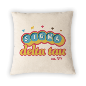 Sigma Delta Tau mom Mother’s Day gift dad Father’s Day bid day recruit recruitment rush tea dads bbq barbecue roller skating sisterhood brotherhood big little' lil' picnic beach vacation Christmas birthday mixer custom designs Greek Goods pillow cover