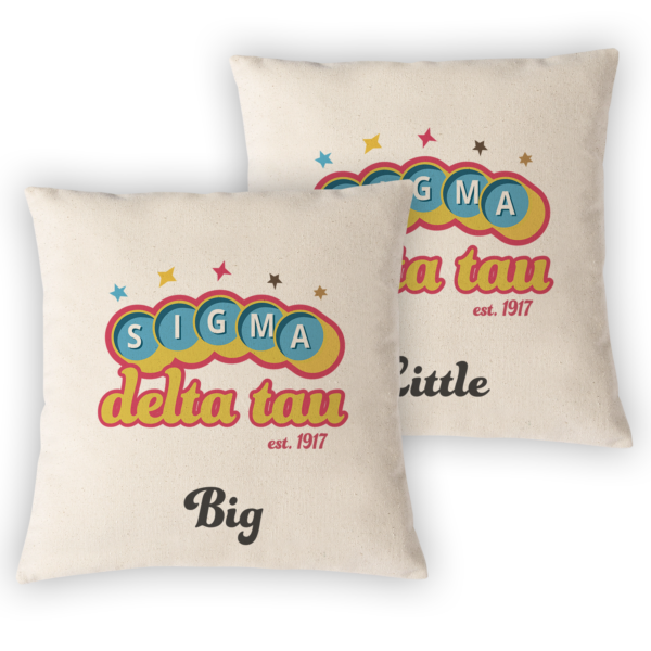 Sigma Delta Tau mom Mother’s Day gift dad Father’s Day bid day recruit recruitment rush tea dads bbq barbecue roller skating sisterhood brotherhood big little' lil' picnic beach vacation Christmas birthday mixer custom designs Greek Goods Big Little pillow covers