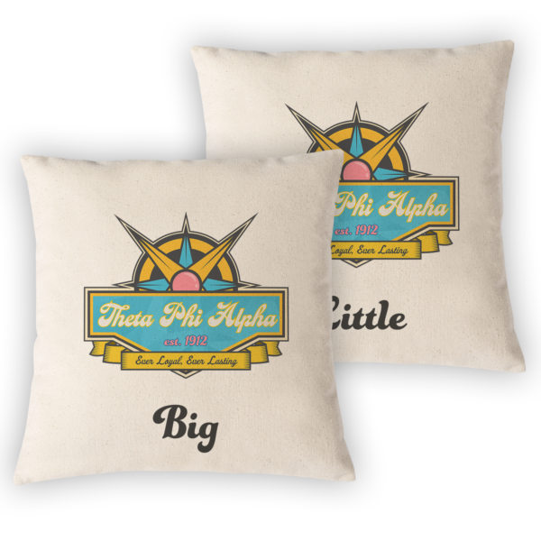 Theta Phi Alpha mom Mother’s Day gift dad Father’s Day bid day recruit recruitment rush tea dads bbq barbecue roller skating sisterhood brotherhood big little' lil' picnic beach vacation Christmas birthday mixer custom designs Greek Goods big little pillow covers