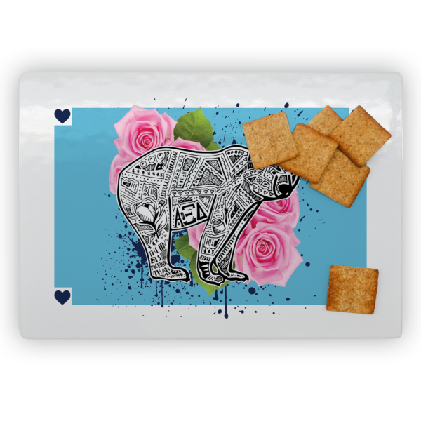 Alpha Xi Delta AZD AZeeD mom Mother’s Day gift dad Father’s Day bid day recruit recruitment rush tea dads bbq barbecue roller skating sisterhood brotherhood big little' lil' picnic beach vacation Christmas birthday mixer custom designs Greek Goods rectangle glass cutting board