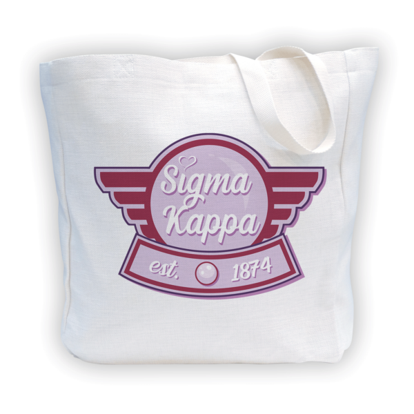 Sigma Kappa SK Sig Kap mom Mother’s Day gift dad Father’s Day bid day recruit recruitment rush tea dads bbq barbecue roller skating sisterhood brotherhood big little' lil' picnic beach vacation Christmas birthday mixer custom designs Greek Goods Canvas tote Bag