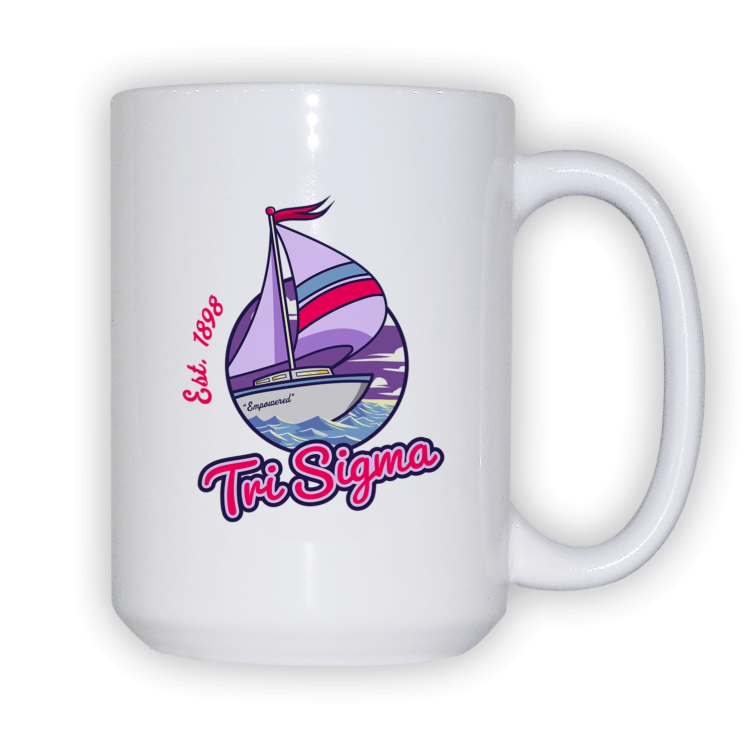 Sigma Sigma Sigma Tri Sig Tri Sigma mom Mother’s Day gift dad Father’s Day bid day recruit recruitment rush tea dads bbq barbecue roller skating sisterhood brotherhood big little' lil' picnic beach vacation Christmas birthday mixer custom designs Greek Goods ceramic coffee mug cup