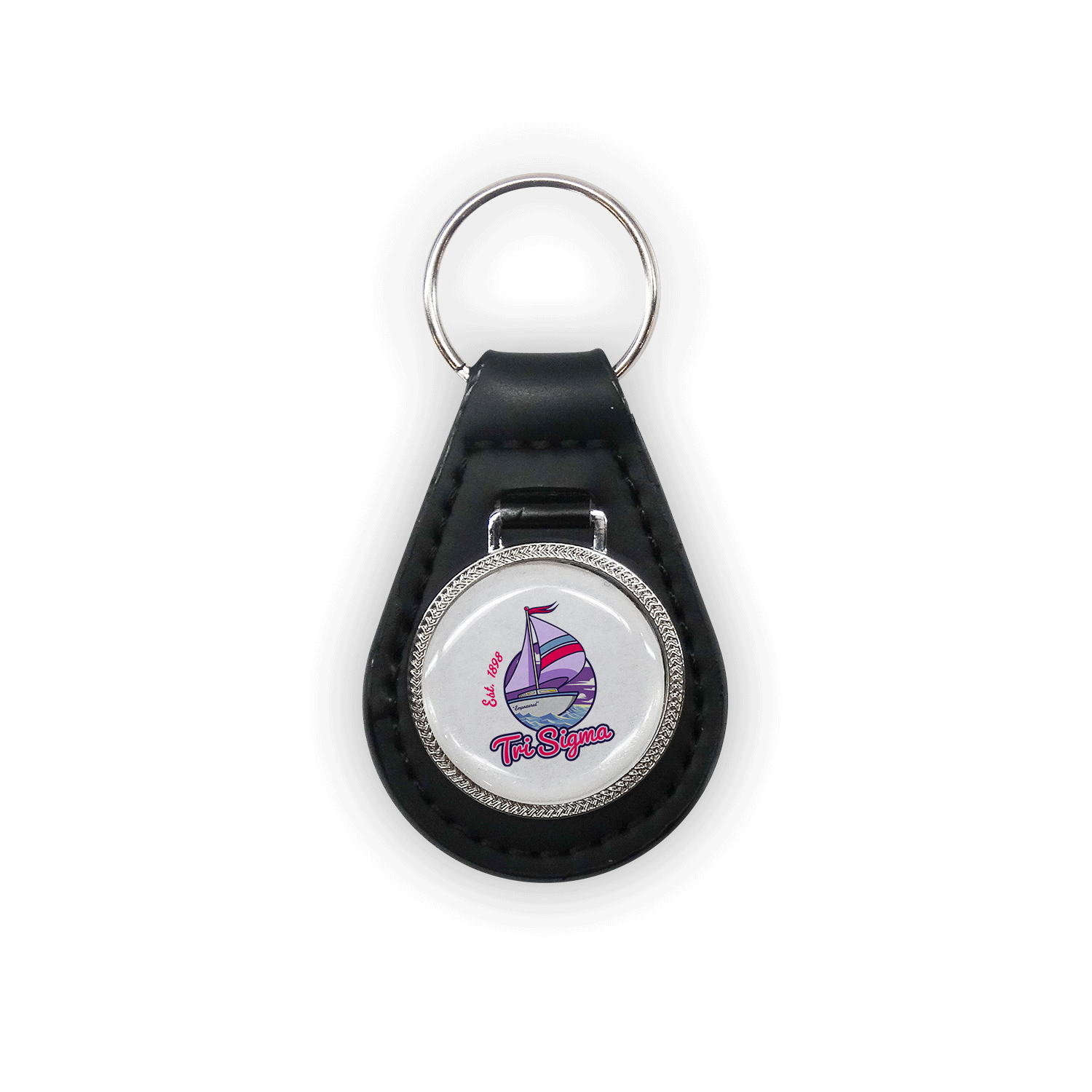 Sigma Sigma Sigma Tri Sig Tri Sigma mom Mother’s Day gift dad Father’s Day bid day recruit recruitment rush tea dads bbq barbecue roller skating sisterhood brotherhood big little' lil' picnic beach vacation Christmas birthday mixer custom designs Greek Goods leather keychain keyring