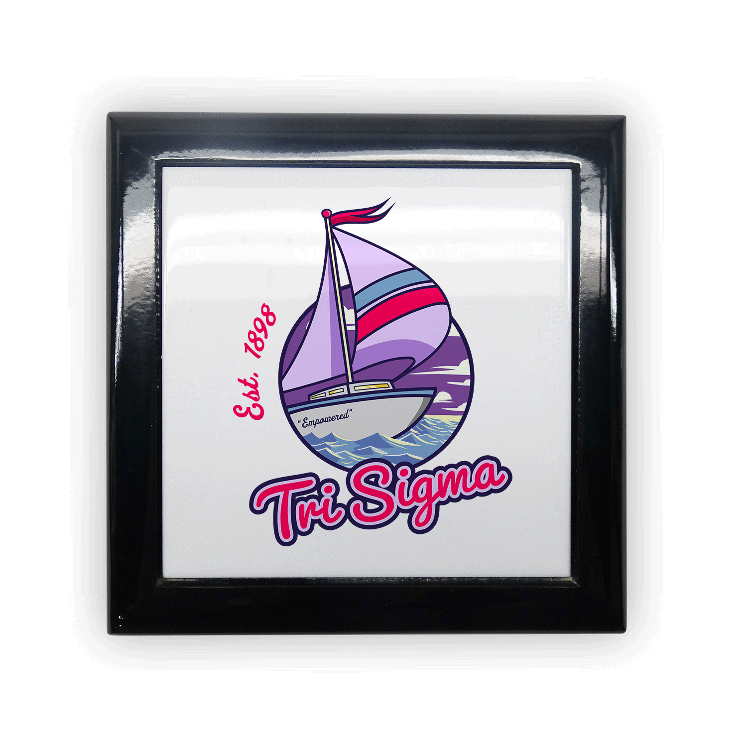 Sigma Sigma Sigma Tri Sig Tri Sigma mom Mother’s Day gift dad Father’s Day bid day recruit recruitment rush tea dads bbq barbecue roller skating sisterhood brotherhood big little' lil' picnic beach vacation Christmas birthday mixer custom designs Greek Goods keepsake memory box