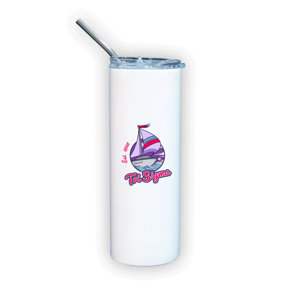 Sigma Sigma Sigma Tri Sig Tri Sigma mom Mother’s Day gift dad Father’s Day bid day recruit recruitment rush tea dads bbq barbecue roller skating sisterhood brotherhood big little' lil' picnic beach vacation Christmas birthday mixer custom designs Greek Goods travel tumbler with straw stainless steel