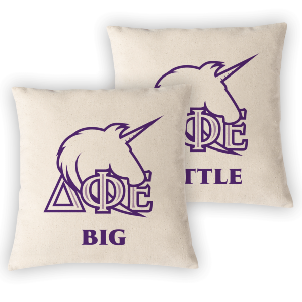 Delta Phi Epsilon DPhiE mom Mother’s Day gift dad Father’s Day bid day recruit recruitment rush tea dads bbq barbecue roller skating sisterhood brotherhood big little' lil' picnic beach vacation Christmas birthday mixer custom designs Greek Goods Big Little Pillow covers