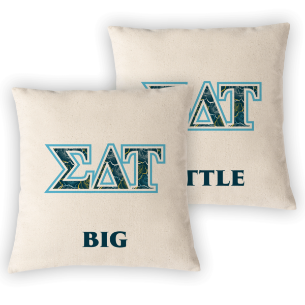 Sigma Delta Tau mom Mother’s Day gift dad Father’s Day bid day recruit recruitment rush tea dads bbq barbecue roller skating sisterhood brotherhood big little' lil' picnic beach vacation Christmas birthday mixer custom designs Greek Goods Big Little Pillow cover