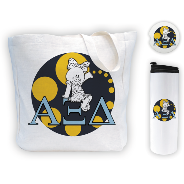 Alpha Xi Delta AZD AZeeD mom Mother’s Day gift dad Father’s Day bid day recruit recruitment rush tea dads bbq barbecue roller skating sisterhood brotherhood big little' lil' picnic beach vacation Christmas birthday mixer custom designs Greek Goods travel bundle Canvas tote bag car coaster travel tumbler